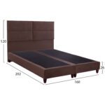 ΚΡΕΒΑΤΙ MILO ΑΠΟ ΚΑΦΕ ΒΕΛΟΥΔΟ HM616.02 ΓΙΑ ΣΤΡΩΜΑ 160x200 EK. - Image 3