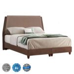 ΚΡΕΒΑΤΙ REGINA ΑΠΟ ΚΑΦΕ ΒΕΛΟΥΔΟ HM617.02 ΓΙΑ ΣΤΡΩΜΑ 160x200 εκ.