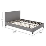ΚΡΕΒΑΤΙ BECCA ΑΠΟ ΥΦΑΣΜΑ ΓΚΡΙ HM553.11 ΓΙΑ ΣΤΡΩΜΑ 150x200 EK. - Image 3