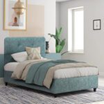 ΚΡΕΒΑΤΙ DOLORES ΑΠΟ ΥΦΑΣΜΑ LIGHT GREEN HM649.27 ΓΙΑ ΣΤΡΩΜΑ 90x200 εκ. - Image 2