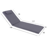ΜΑΞΙΛΑΡΙ ΞΑΠΛΩΣΤΡΑΣ TEXTILENE 600gr/m2 ΓΚΡΙ SIFNOS HM11234.30T 196(117+1+78)x58x6Υ εκ. - Image 2