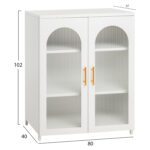 ΜΕΤΑΛΛΙΚΟ ΝΤΟΥΛΑΠΙ ΒΙΤΡΙΝΑ CARIL HM9571.02 ΛΕΥΚΟ 80x37-40x102Yεκ. - Image 2