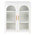 ΜΕΤΑΛΛΙΚΟ ΝΤΟΥΛΑΠΙ ΒΙΤΡΙΝΑ CARIL HM9571.02 ΛΕΥΚΟ 80x37-40x102Yεκ. - Image 4