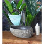 ΝΕΡΟΧΥΤΗΣ STONE SINK ΛΑΞΕΥΜΕΝΗ ΠΕΤΡΑ ΓΚΡΙ ΧΡΩΜΑ 40x40x20Yεκ.HM7807 - Image 3