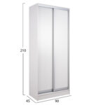 ΝΤΟΥΛΑΠΑ ΣΥΡΟΜΕΝΗ ADLER ΜΕΛΑΜΙΝΗΣ 90x45x210Yεκ. ΛΕΥΚΗ 2ΦΥΛΛΗ HM2436.03 - Image 2