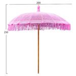 ΟΜΠΡΕΛΑ ΜΠΑΛΙΝΕΖΙΚΗ ΜΑΚΡΑΜΕ ΡΟΖ ΞΥΛO TEAK Φ200X250εκ. HM6035.04 - Image 2