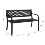 ΠΑΓΚΑΚΙ ΜΕΤΑΛΛΙΚΟ OCTAVIO 120x50x76Yεκ.HM5531 ΣΕ ΜΑΥΡΟ ΧΡΩΜΑ - Image 2