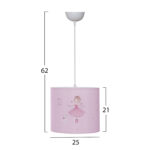 ΠΑΙΔΙΚΟ ΦΩΤΙΣΤΙΚΟ ΟΡΟΦΗΣ ΥΦΑΣΜΑΤΙΝΟ BALLERINA Φ25x21-62 εκ.HM7575.02 - Image 2
