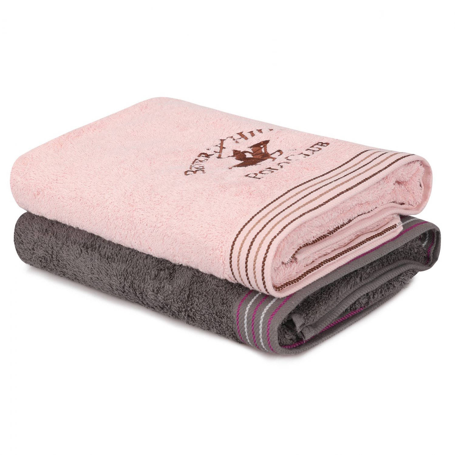 petsetes-mpanioy-2tmch-beverly-hills-pol ΠΕΤΣΕΤΕΣ ΜΠΑΝΙΟΥ 2ΤΜΧ BEVERLY HILLS POLO CLUB HM12117 ΣΚΟΥΡΟ ΓΚΡΙ ΡΟΖ 70x140 εκ. 355BHP2605 - Image 1