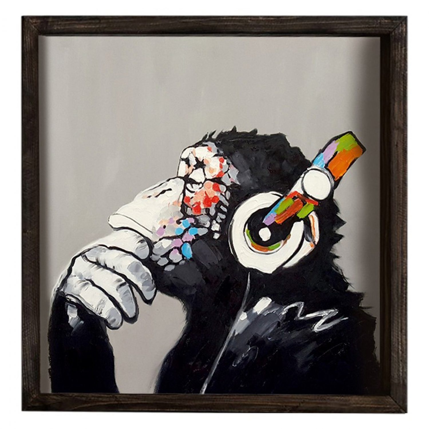 pinakas-mdf-black-white-mamoy-fb97330-33 ΠΙΝΑΚΑΣ MDF FUNKY MONKEY HM7330 33x33 εκ. - Image 1