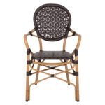 ΠΟΛΥΘΡΟΝΑ ΑΛΟΥΜΙΝΙΟΥ BAMBOO LOOK ΚΑΦΕ ΚΑΙ ΚΑΦΕ PE RATTAN HM5926.01 56x62x95Yεκ. - Image 3