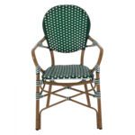 ΠΟΛΥΘΡΟΝΑ ΑΛΟΥΜΙΝΙΟΥ BAMBOO LOOK ΜΕ WICKER ΛΕΥΚΟ ΠΡΑΣΙΝΟ HM5793.01 56x59x98 εκ. - Image 3