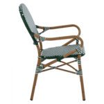 ΠΟΛΥΘΡΟΝΑ ΑΛΟΥΜΙΝΙΟΥ BAMBOO LOOK ΜΕ WICKER ΛΕΥΚΟ ΠΡΑΣΙΝΟ HM5793.01 56x59x98 εκ. - Image 4
