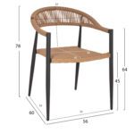 ΠΟΛΥΘΡΟΝΑ ΑΛΟΥΜΙΝΙΟΥ HM5854.12 ΑΝΘΡΑΚΙ PΕ RATTAN ΜΠΕΖ 56x60x78 εκ. - Image 2