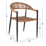 ΠΟΛΥΘΡΟΝΑ ΑΛΟΥΜΙΝΙΟΥ HM5854.15 ΜΑΥΡΗ PΕ RATTAN ΚΑΦΕ 56x60x78 εκ. - Image 2