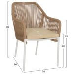 ΠΟΛΥΘΡΟΝΑ ΑΛΟΥΜΙΝΙΟΥ HM5855.01 ΛΕΥΚΟ ΜΕ ΣΧΟΙΝΙ WICKER PE ΜΠΕΖ 56x66x82 εκ. - Image 2