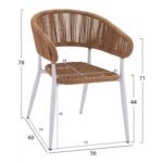 ΠΟΛΥΘΡΟΝΑ ΑΛΟΥΜΙΝΙΟΥ ΛΕΥΚΗ ΜΕ WICKER ΜΠΕΖ HM5783.02 56x60x78 εκ. - Image 2