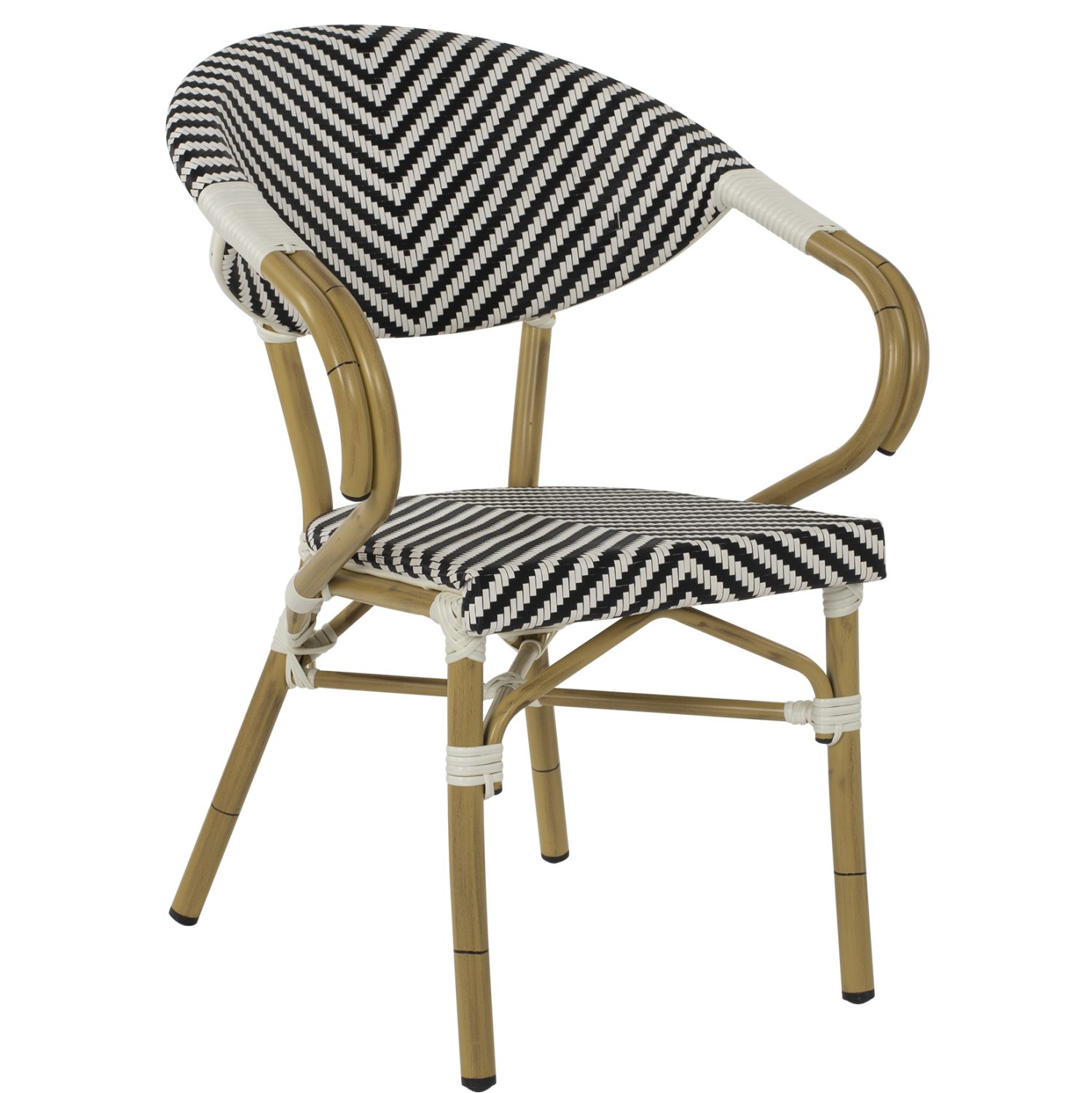 polythrona-bamboo-look-fb9586101-mayro-l ΠΟΛΥΘΡΟΝΑ BAMBOO LOOK HM5861.01 ΜΑΥΡΟ-ΛΕΥΚΟ 59x56x82 εκ. - Image 1