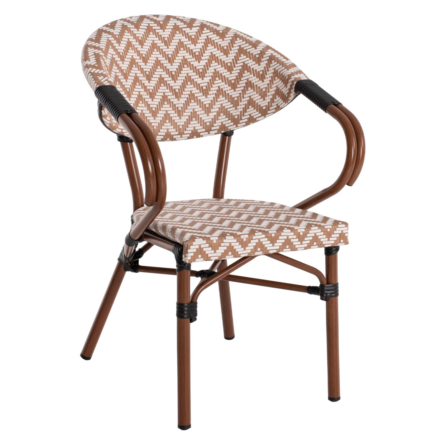 polythrona-bamboo-look-fb9586103-kafe-le ΠΟΛΥΘΡΟΝΑ BAMBOO LOOK HM5861.03 ΚΑΦΕ-ΛΕΥΚΟ 56,5x56,5x82 εκ. - Image 1