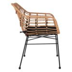 ΠΟΛΥΘΡΟΝΑ ΕΠΑΓΓΕΛΜΑΤΙΚΗ ΜΑΥΡΟ ΜΕΤΑΛΛΟ RATTAN ΜΠΕΖ & ΜΑΞΙΛΑΡΙ HM5864.01 58,5x60,5x80 εκ. - Image 4