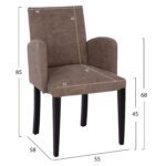ΠΟΛΥΘΡΟΝΑ LIZETTE HM9272.27 ΑΠΟ ΥΦΑΣΜΑ ΤΥΠΟΥ NUBUCK ΣΕ ΑΠΟΧΡΩΣΗ ΠΟΥΡΟΥ 55x58x85Υ εκ. - Image 2