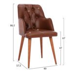 ΠΟΛΥΘΡΟΝΑ  ESTRELLA HM9269.43 ΤΑΜΠΑ ΤΕΧΝΟΔΕΡΜΑ & ΞΥΛΙΝΗ ΚΑΡΥΔΙ ΠΛΑΤΗ 49x57,5x86,5Yεκ - Image 2