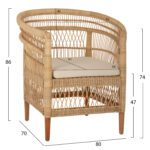 ΠΟΛΥΘΡΟΝΑ HM9566 ΞΥΛΟ ΜΑΟΝΙ ΕΠΕΝΔΥΣΗ RATTAN ΛΕΥΚΟ ΜΑΞΙΛΑΡΙ ΚΑΘΙΣΜΑΤΟΣ 80x70x86Υεκ. - Image 2