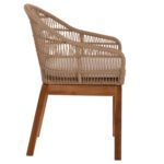 ΠΟΛΥΘΡΟΝΑ AMORA HM9567 TEAK ΠΟΔΙΑ ΣΚΕΛΕΤΟΣ ΑΛΟΥΜΙΝΙΟΥ & POLYRATTAN 64x60x87Yεκ. - Image 4