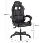 ΠΟΛΥΘΡΟΝΑ GAMING EFFRON HM1186.02 PU ΣΕ ΜΑΥΡΟ ΧΡΩΜΑ 64x61x118Yεκ. - Image 2