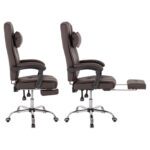 ΠΟΛΥΘΡΟΝΑ ΓΡΑΦΕΙΟΥ ΔΙΕΥΘΥΝΤΙΚΗ ΚΑΦΕ HM1057.19 ΜΕ ΠΤΥΣΣΟΜΕΝΟ ΥΠΟΠΟΔΙΟ 58x71x128Y εκ. - Image 4