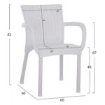 ΠΟΛΥΘΡΟΝΑ ΠΟΛΥΠΡΟΠΥΛΕΝΙΟΥ RATTAN ΠΟΔΙ ALU HM5591.01 ΧΡΩΜΑ ΛΕΥΚΟ 60x60x82 cm - Image 2