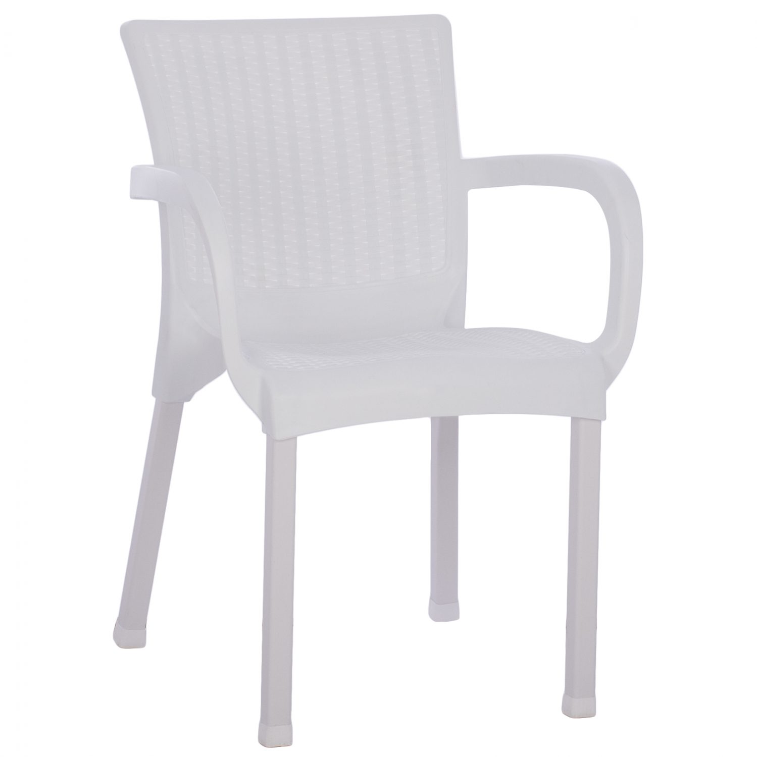 polythrona-polypropylenioy-rattan-podi-a ΠΟΛΥΘΡΟΝΑ ΠΟΛΥΠΡΟΠΥΛΕΝΙΟΥ RATTAN ΠΟΔΙ ALU HM5591.01 ΧΡΩΜΑ ΛΕΥΚΟ 60x60x82 cm - Image 1