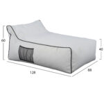 ΠΟΥΦ ZAFER HM5772.01 ΜΕ TEXTILINE ΛΕΥΚΟ ΚΑΙ ΜΑΥΡΟ ΡΕΛΙ 88x128x40-60Υ εκ. Β ΔΙΑΛΟΓΗΣ - Image 2