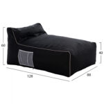 ΠΟΥΦ ZAFER HM5772.02 ΜΕ TEXTILINE ΜΑΥΡΟ ΚΑΙ ΛΕΥΚΟ ΡΕΛΙ 88x128x40-60Υ εκ. - Image 2