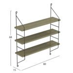 ΡΑΦΙΕΡΑ ΤΟΙΧΟΥ ACHALA ΜΕΛΑΜΙΝΗΣ HM9185.12 OLIVE GREY 60x15x68Y εκ. - Image 2