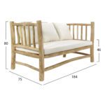 ΣΕΤ ΣΑΛΟΝΙ 4 ΤΜΧ HM9340 ΑΠΟ ΜΑΣΙΦ ΞΥΛΟ TEAK ΦΥΣΙΚΟ - ΛΕΥΚΟ - Image 2