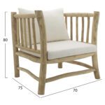 ΣΕΤ ΣΑΛΟΝΙ 4 ΤΜΧ HM9340 ΑΠΟ ΜΑΣΙΦ ΞΥΛΟ TEAK ΦΥΣΙΚΟ - ΛΕΥΚΟ - Image 3