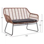 ΣΕΤ ΣΑΛΟΝΙ 4ΤΜΧ ΜΕΤΑΛΛΙΚΟ ΜΕ WICKER ΣΚΟΥΡΟ ΓΚΡΙ - ΜΠΕΖ HM5530 - Image 2