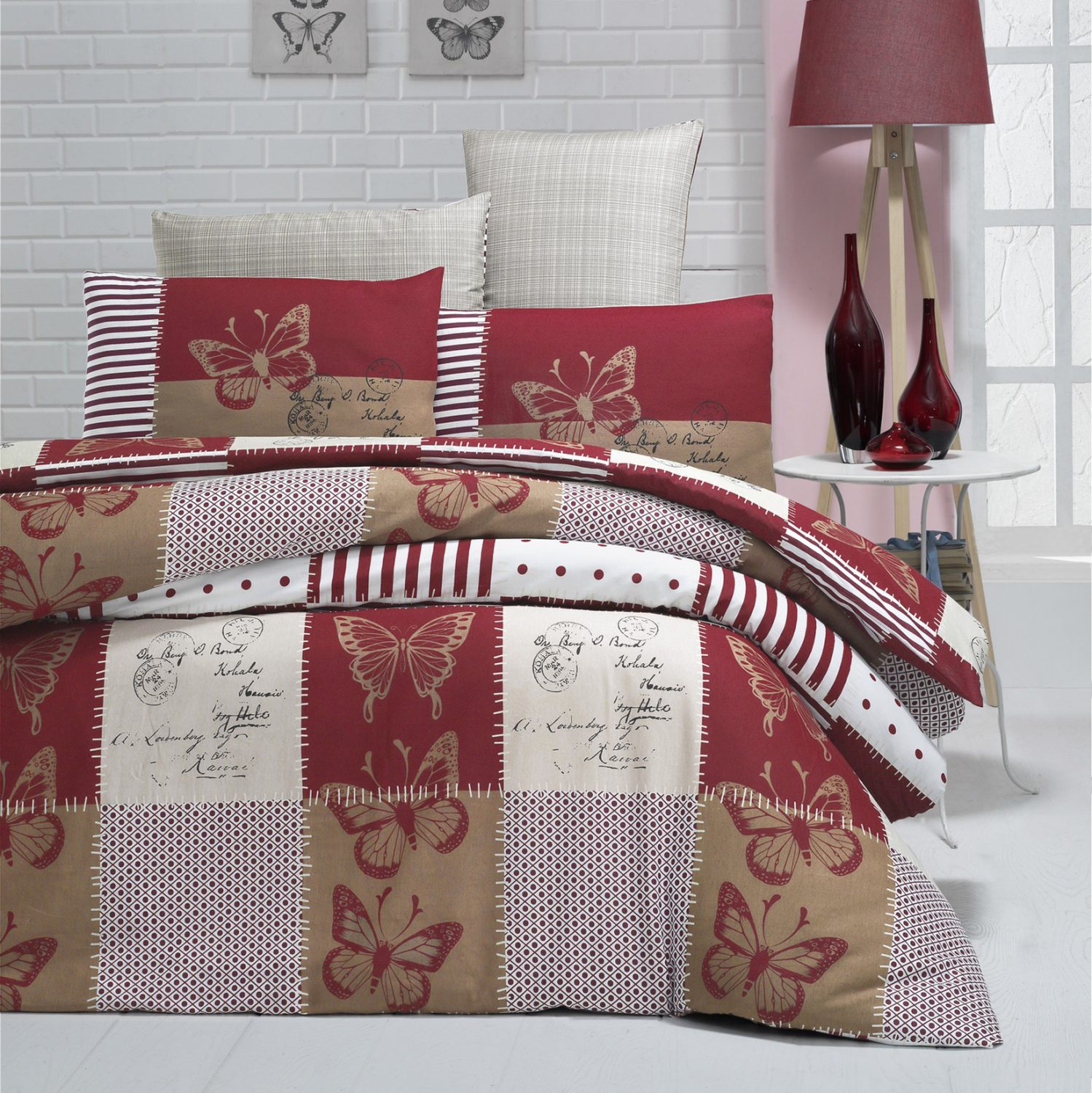 set-sentonia-4tmx-yperdipla-fb912062-kok ΣΕΤ ΠΑΠΛΩΜΑΤΟΘΗΚΗ ΣΕΝΤΟΝΙ 2 ΜΑΞΙΛΑΡΟΘΗΚΕΣ ΥΠΕΡΔΙΠΛΑ HM12062 ΚΟΚΚΙΝΟ ΜΠΕΖ 220x240 εκ. 121VCT2431 - Image 1