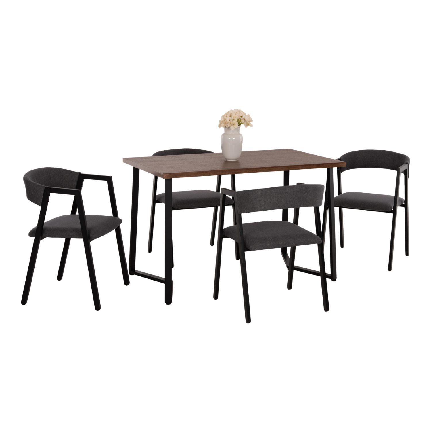 set-trapezarias-5tmch-fb9952901-karydi-t ΣΕΤ ΤΡΑΠΕΖΑΡΙΑΣ JAY 5ΤΜΧ HM9529.01 ΚΑΡΥΔΙ ΤΡΑΠΕΖΙ-ΓΚΡΙ ΚΑΡΕΚΛΕΣ 120x70x76Υεκ. - Image 1