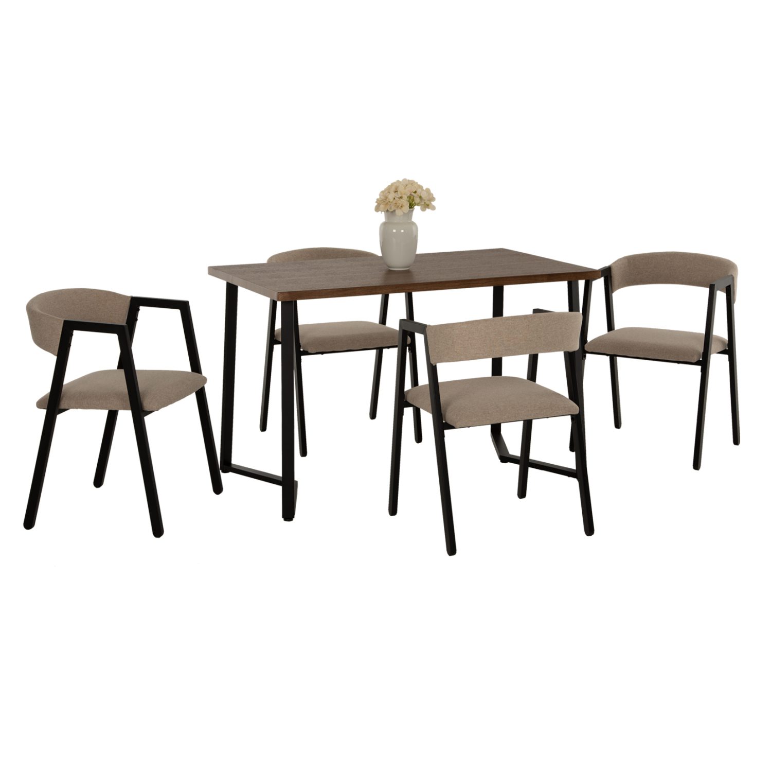 set-trapezarias-5tmch-fb9952902-karydi-t ΣΕΤ ΤΡΑΠΕΖΑΡΙΑΣ JAY 5ΤΜΧ HM9529.02 ΚΑΡΥΔΙ ΤΡΑΠΕΖΙ-ΜΠΕΖ ΚΑΡΕΚΛΕΣ 120x70x76Yεκ. - Image 1