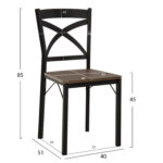 ΣΕΤ ΤΡΑΠΕΖΑΡΙΑΣ GOOSE 5ΤΜΧ HM9530.01 MDF ΚΑΡΥΔΙ-ΜΕΤΑΛΛΟ ΜΑΥΡΟ 120x80x75Yεκ. - Image 3