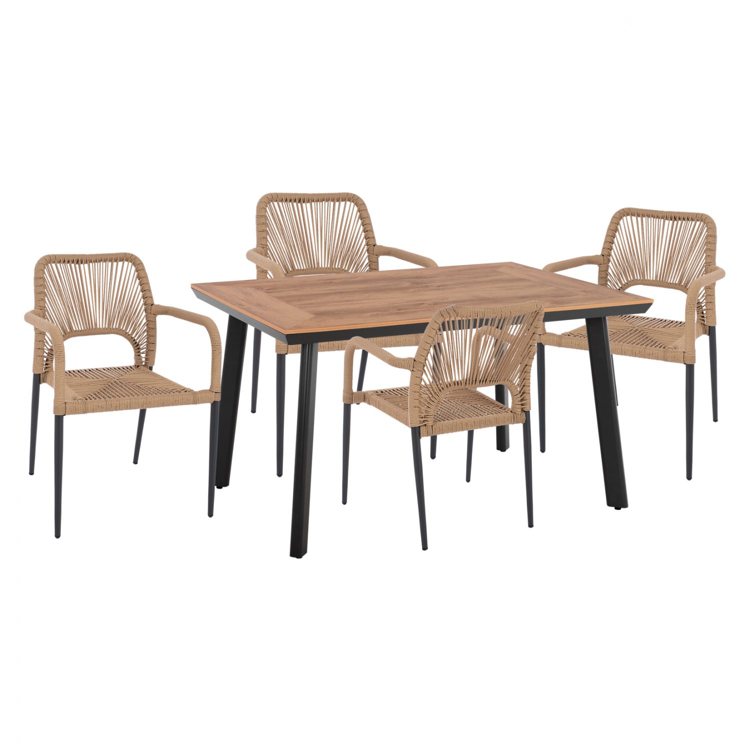 set-trapezarias-anthraki-me-gkri-karekle ΣΕΤ ΤΡΑΠΕΖΑΡΙΑΣ 5ΤΜΧ ΤΡΑΠΕΖΙ ΑΝΘΡΑΚΙ 120x80 ΚΑΙ ΠΟΛΥΘΡΟΝΑ ΜΕ ΣΧΟΙΝΙ HM11535.02 - Image 1