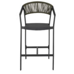 ΣΚΑΜΠΟ ΑΛΟΥΜΙΝΙΟΥ ΑΝΘΡΑΚΙ ΜΕ ΜΠΡΑΤΣΑ- RATTAN- ΧΑΚΙ TEXTLINE 56x58x105Y εκ.HM5892.04 - Image 3