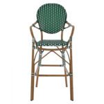 ΣΚΑΜΠΟ ΑΛΟΥΜΙΝΙΟΥ BAMBOO LOOK ΜΕ WICKER ΠΡΑΣΙΝΟ ΛΕΥΚΟ HM5794.01 56x60x126 εκ. - Image 3