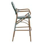 ΣΚΑΜΠΟ ΑΛΟΥΜΙΝΙΟΥ BAMBOO LOOK ΜΕ WICKER ΠΡΑΣΙΝΟ ΛΕΥΚΟ HM5794.01 56x60x126 εκ. - Image 4