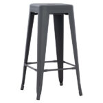 ΣΚΑΜΠΟ BAR ΜΕΤΑΛΛΙΚΟ MELITA ΣΕ ΓΚΡΙ HM8642.10 43x43x78εκ. - Image 2