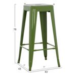 ΣΚΑΜΠΟ BAR ΜΕΤΑΛΛΙΚΟ MELITA ΣΕ LIGHT OLIVE GREEN HM8642.13 43x43x78 εκ. - Image 2