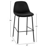 ΣΚΑΜΠΟ VINCENT HM9298.14 ΜΕΣΑΙΟΥ ΥΨΟΥΣ ΜΑΥΡΟ ΜΕ ΜΕΤΑΛΛΙΚΑ ΠΟΔΙΑ 47x51x96 εκ. - Image 2