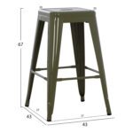 ΣΚΑΜΠΟ ΜΕΣΑΙΟΥ ΥΨΟΥΣ ΜΕΤΑΛΛΙΚΟ HM8573.03 MELITA ΣΕ DARK OLIVE GREEN 43x43x67Yεκ. - Image 2